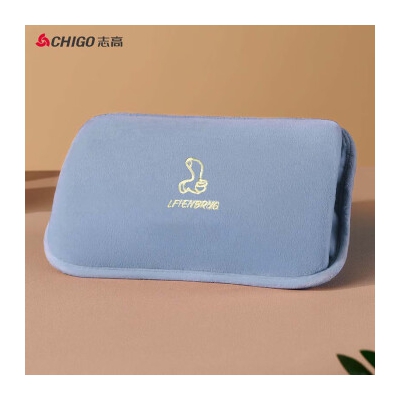 志高（CHIGO）热水袋暖水袋 充电暖手宝暖宝宝 智能防爆 双插手亲肤绒 天空青蓝